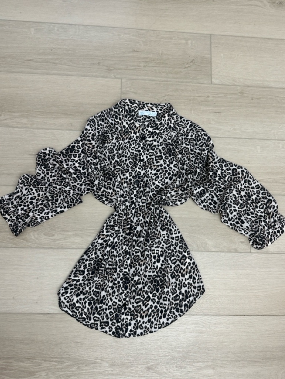 Leopard Print Button Down Blouse | Lightweight Chic Animal Print Top